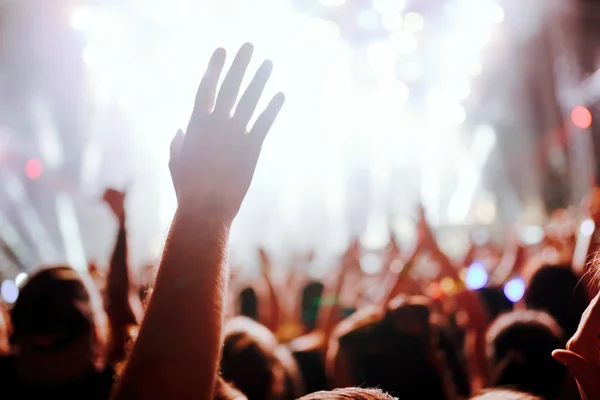 Portrait Happy Dancing Crowd Enjoying Music Festival — Stock Photo, Image