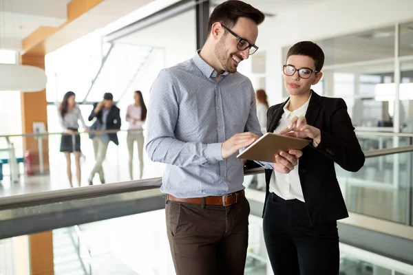 Business People Having Fun Chatting Workplace Office — Stock Photo, Image