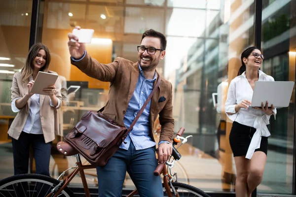 Gente Negocios Equipo Dispositivo Digital Tecnología Concepto Conexión — Foto de Stock