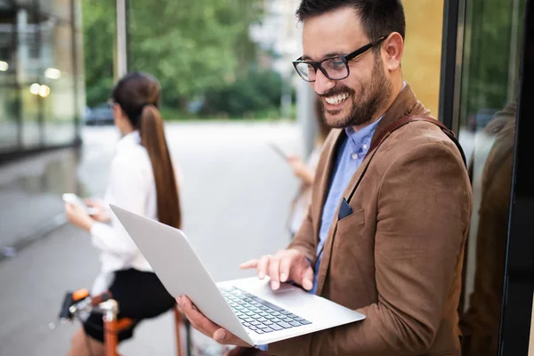 Business People Team Digital Enhet Teknik Anslutande Koncept — Stockfoto