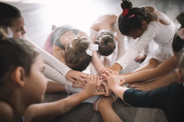 Group Fit Children Exercising Ballet Studio Together — Stock Photo, Image