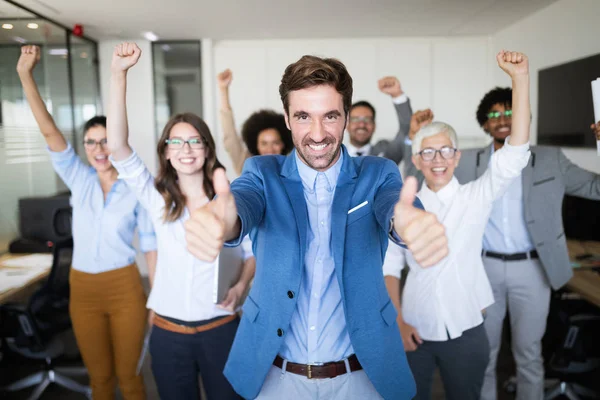 Exitoso Grupo Empresarial Feliz Personas Trabajo Oficina — Foto de Stock