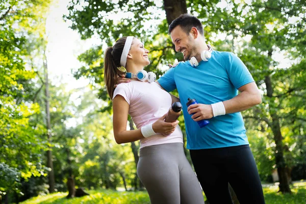 Fitness Training Voor Paar Love Outdoor — Stockfoto