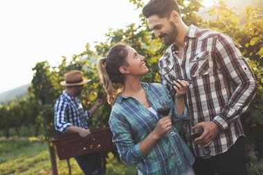 Örnekleme ve şarapları tatma insanlar