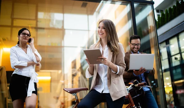 Business Team Digital Device Technology Stedelijk Verbindings Concept — Stockfoto