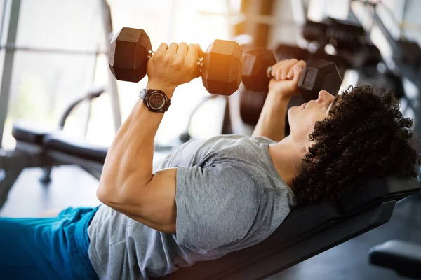 Vida Saudável Conceito Exercício Ginástica Ajuste Homem Novo Que Trabalha — Fotografia de Stock