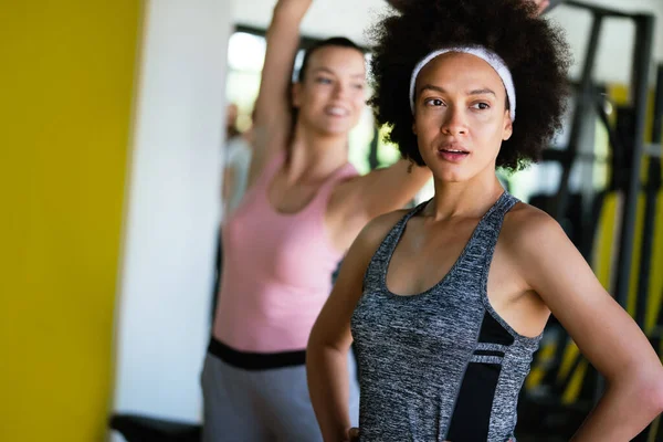 Fitness Sport Träning Hälsa Gym Och Livsstil Koncept Grupp Kvinnor — Stockfoto