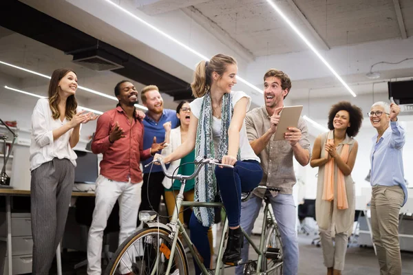 Gente Negocios Buen Trabajo Equipo Oficina Trabajo Equipo Reunión Exitosa — Foto de Stock