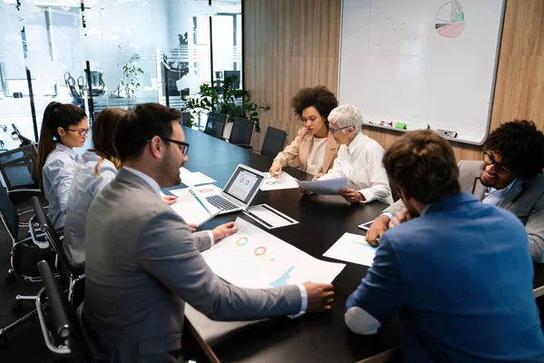 Group Diverse Business People Working Busy Modern Office — Stock Photo, Image