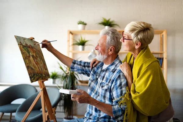 Liebe Lebt Für Immer Seniorenpaar Hause Schöner Alter Mann Und — Stockfoto