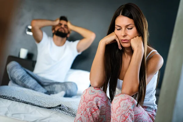 Frustrerade Par Grälar Och Har Äktenskapsproblem Quarrel Människor Problemkoncept — Stockfoto