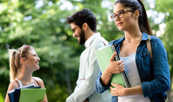 Education Campus Friendship People Concept Group Happy Students School Folders — Stock Photo, Image