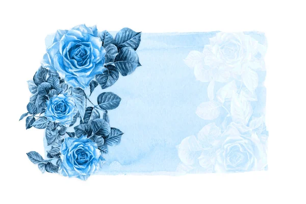Картка Акварельною Трояндою Фоном Тексту — стокове фото
