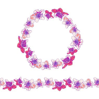 Tebrik kartı veya metin için gül kare illüstrasyon vektör.