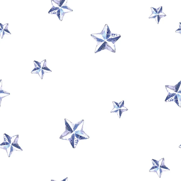 Christmas Seamless Star Pattern Watercolor Christmas Illustration Background — Stock Photo, Image