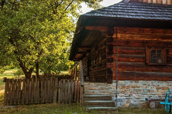 Старый Сельский Деревянный Дом Польше Европа — стоковое фото