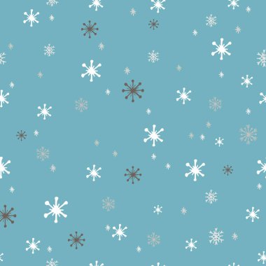 Noel güzel kar taneleri seamless modeli. Zarif kış vektör arka plan.