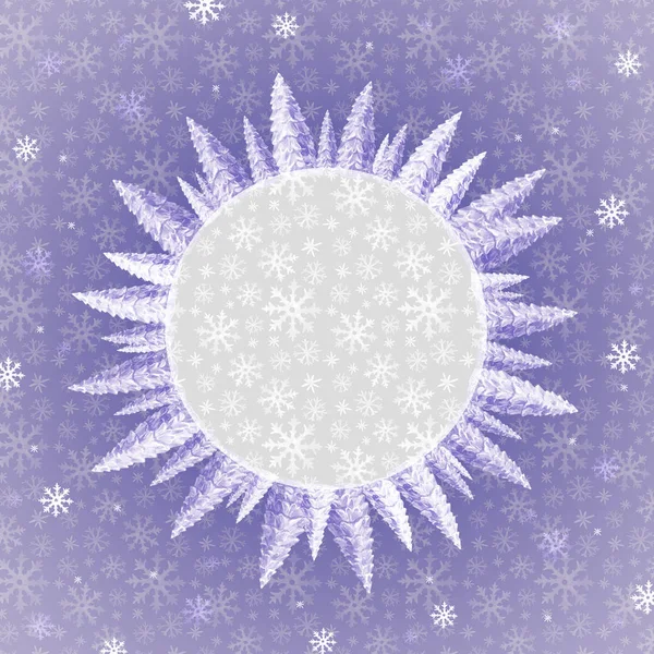 Julkort Ram Julgranar Akvarell Illustration Dekorativ Vinter Prydnad — Stockfoto