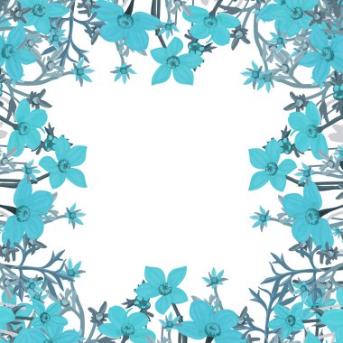 Kır çiçekleri Bidens, kare kare kartpostal, vektör çizim yaz arka plan.