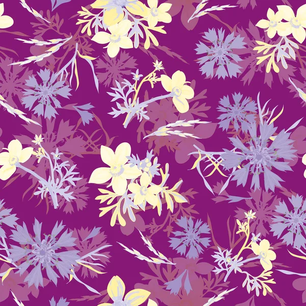 Floral Seamless Pattern Flowers Vector Background Illustration — Stock Photo, Image