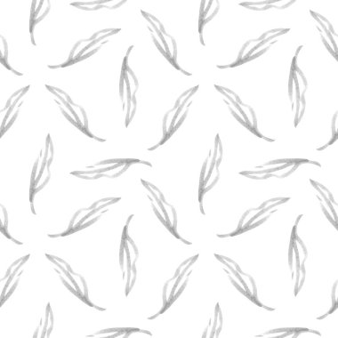 Dikişsiz soyut grafik desen yaprak, tüyler.