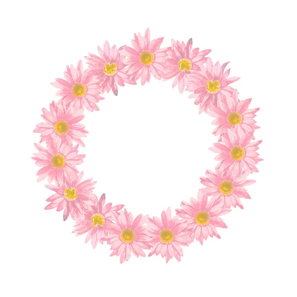 Rundrahmenkranz Aus Chrysanthemenblüten — Stockfoto