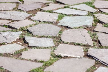 Taş kaldırım dokusu. Eski Arnavut kaldırım arka plan.