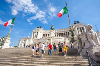 Rome, İtalya - 22.06.2018: Venedik Meydanı Roma ve Victor Emmanuel anıt.