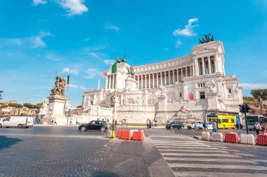 Rome, İtalya - 22.06.2018: Venedik Meydanı Roma ve Victor Emmanuel anıt.
