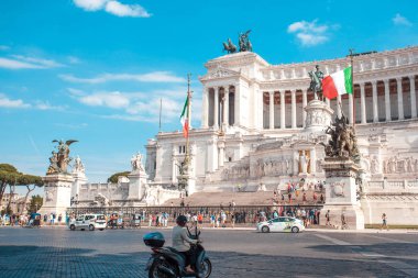Rome, İtalya - 22.06.2018: Venedik Meydanı Roma ve Victor Emmanuel anıt.
