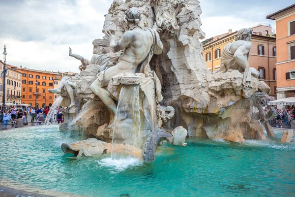 Roma Italia 2018 Piazza Navona Una Las Plazas Más Bellas — Foto de Stock