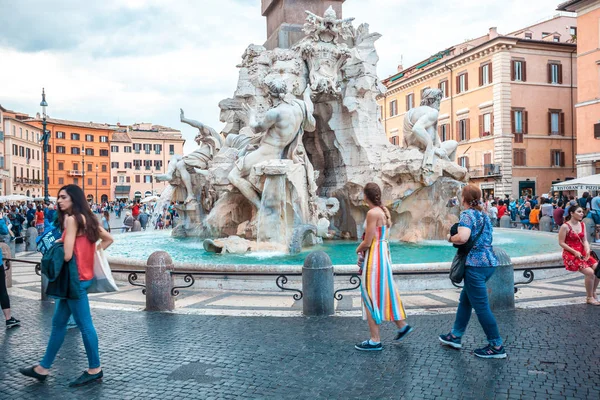 Rome Italy 2018 Piazza Navona One Most Beautiful Squares Rome — Stock Photo, Image