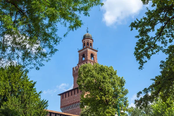 Zámku Sforza Castello Sforzesco Hrad Miláně Itálie — Stock fotografie