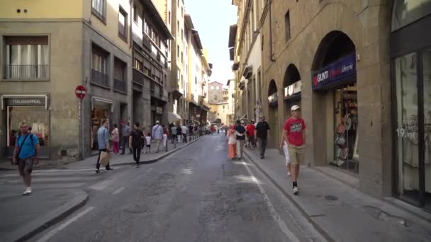 Firenze Italia 2018 Turisti Nelle Strette Vie Firenze — Video Stock