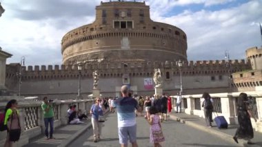 Rome, Italy - 23.06.2018: Ponte Sant'Angelo, Rome. Castel Sant Angelo