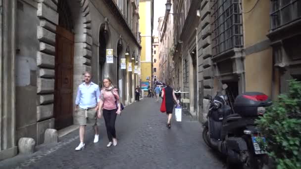 Roma Italia 2018 Turisti Stradine Roma — Video Stock