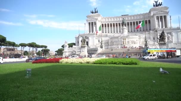 Řím Itálie 2018 Vittorio Emanuele Piazza Venezia Piazza Venezia Turistika — Stock video