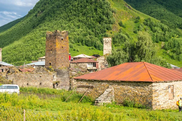 유럽에서 인구가 마을이다 코카서스 Upper Svaneti Unesco World Heritage Site — 스톡 사진