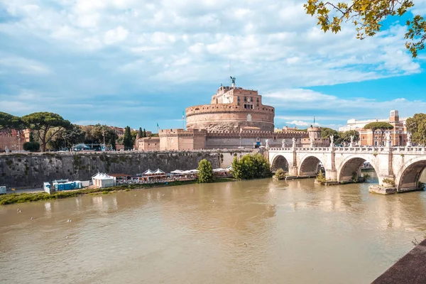 Castel Sant Angelo Ponte Sul Tevere Roma — Foto Stock