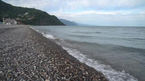 Хвилі Пляжі Kvariati Аджарія Грузія — стокове відео