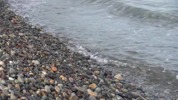 Волны Пляже Квариати Аджария Грузия — стоковое видео