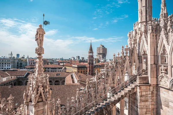 Vista Dalla Terrazza Duomo Milano Milano Italia — Foto Stock