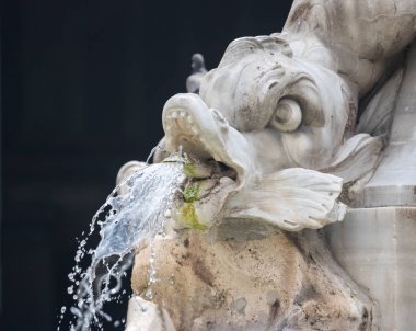 Close-Up Fontana Del Panteon Roma, İtalya.