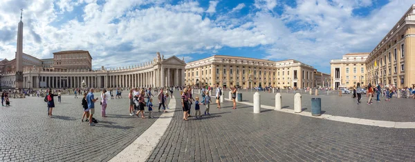 Rzym Włochy 2018 Panoramiczny Widok Placu Świętego Piotra Watykanie — Zdjęcie stockowe