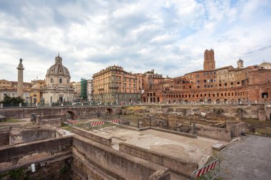 Trajan Forumu, antik bir Roma Pazar konut Imperial Forum Müzesi (Museo dei Fori Imperiali), Roma, İtalya.