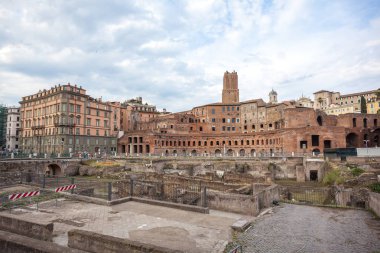 Trajan Forumu, antik bir Roma Pazar konut Imperial Forum Müzesi (Museo dei Fori Imperiali), Roma, İtalya.