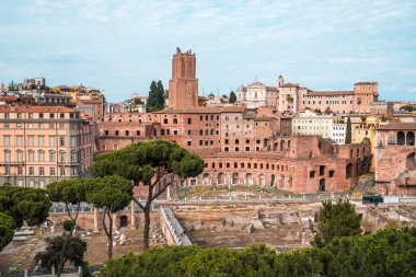 Trajan Forumu, antik bir Roma Pazar konut Imperial Forum Müzesi (Museo dei Fori Imperiali), Roma, İtalya.