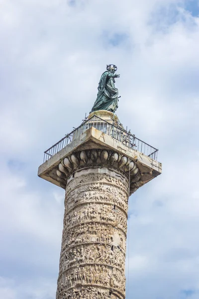 Roma Italia 2018 Columna Mármol Marco Aurelio Plaza Colonna Roma — Foto de Stock