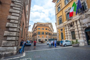 Roma, İtalya - 23.06.2018: Roma, İtalya, eski sokak. Mimari ve Roma'nın simgesel yapı.