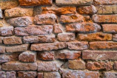 Kırmızı tuğla duvar deseninin arkaplanı.